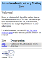 Mobile Screenshot of lists.athenslandtrust.org